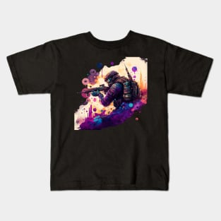 Soldier watercolor print Kids T-Shirt